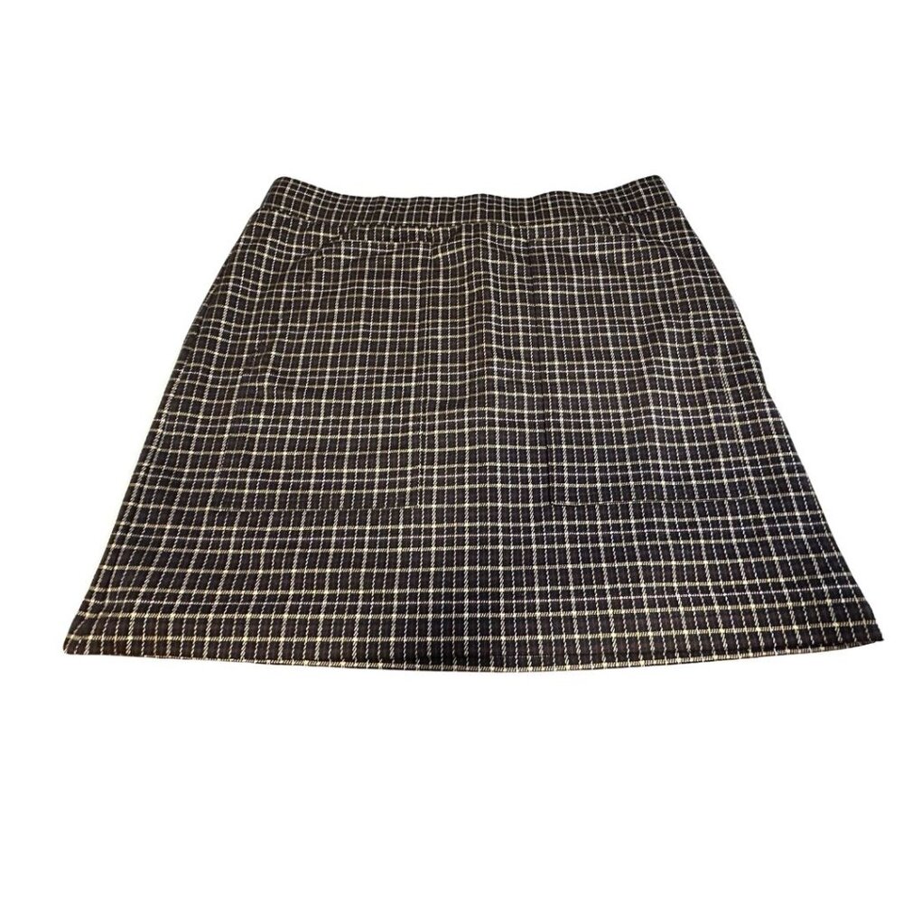 XL Stretchy waist Ann Taylor Loft Skirt, plaid mini pencil skirt, pockets